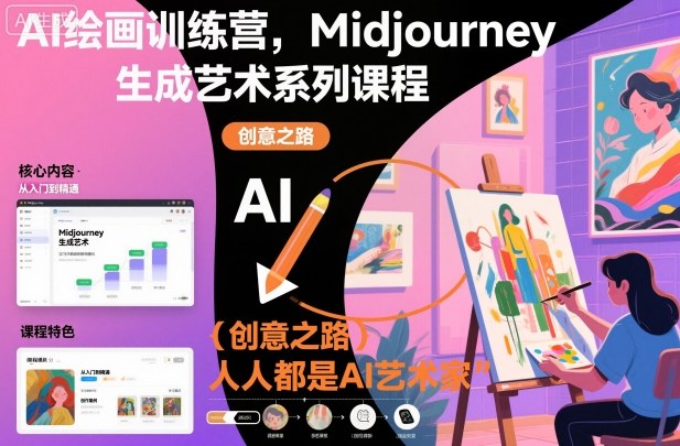 AI绘画训练营，Midjourney生成艺术系列课程，人人都是AI艺术家-蓝海云网创