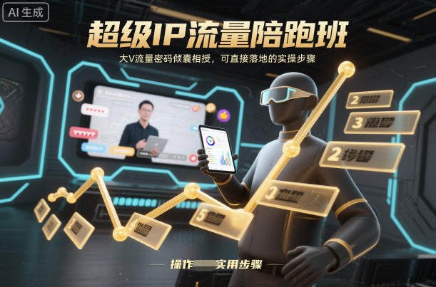 超级IP流量陪跑班，大V流量密码倾囊相授，可直接落地的实操步骤-蓝海云网创